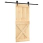 vidaXL Porta Scorrevole con Set Hardware 85x210 cm Legno Massello Pino vidaXL Porta Scorrevole con Set Hardware 85x210 cm Legno Massello Pino