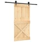 vidaXL Porta Scorrevole con Set Hardware 100x210cm Legno Massello Pino