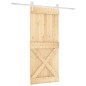 vidaXL Porta Scorrevole con Set Hardware 90x210 cm Legno Massello Pino vidaXL Porta Scorrevole con Set Hardware 90x210 cm Legno Massello Pino