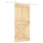 vidaXL Porta Scorrevole con Set Hardware 95x210 cm Legno Massello Pino