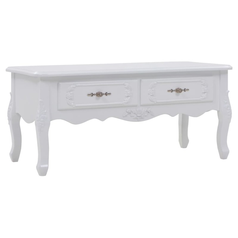 vidaXL Tavolino da Caffè 100x50x46 cm Bianco vidaXL Tavolino da Caffè 100x50x46 cm Bianco