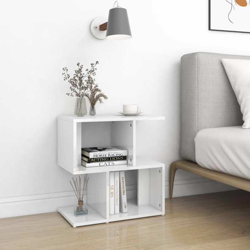 vidaXL Comodini 2 pz Bianco Lucido 50x30x51,5 cm in Truciolato vidaXL Comodini 2 pz Bianco Lucido 50x30x51,5 cm in Truciolato