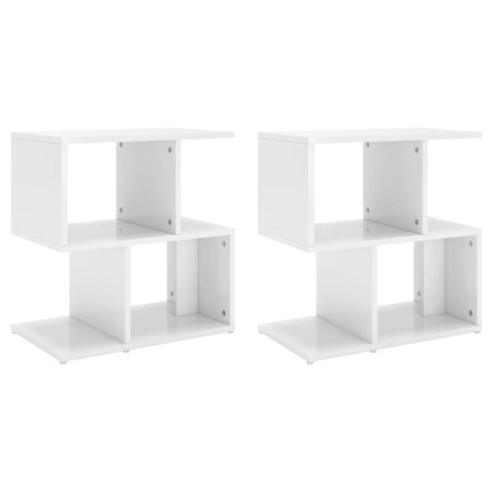 vidaXL Comodini 2 pz Bianco Lucido 50x30x51,5 cm in Truciolato