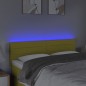 Testiera a LED Verde 144x5x78/88 cm in Tessuto