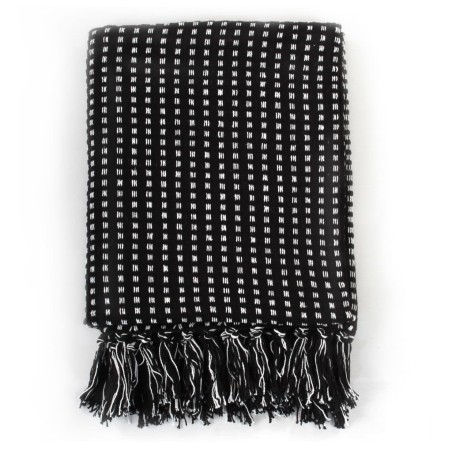 vidaXL Copriletto in Cotone a Quadri 160x210 cm Nero