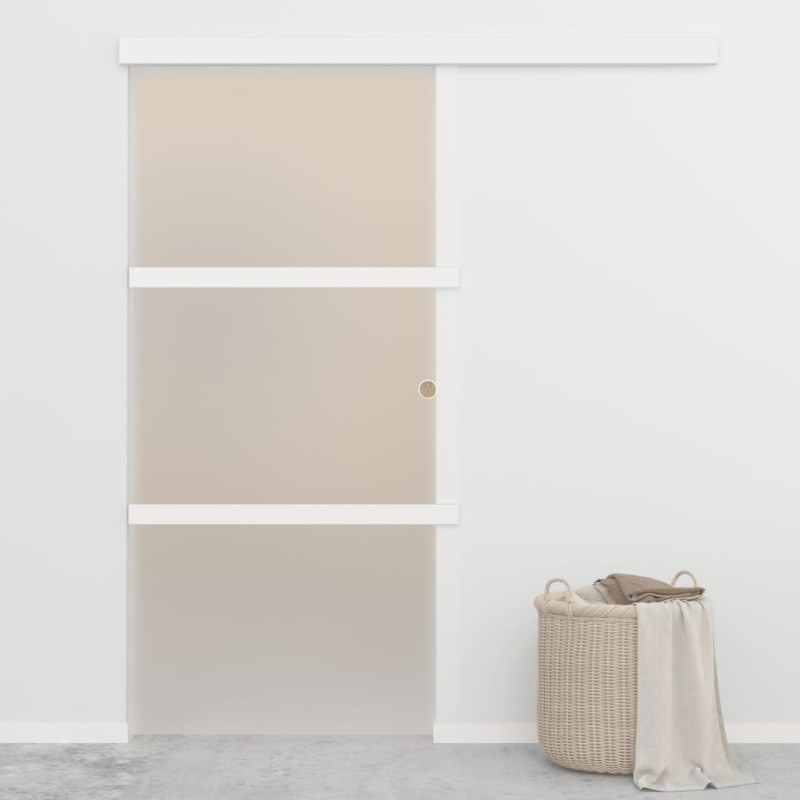 vidaXL Porta Scorrevole Fermi Vetro ESG e Alluminio Argento 90x205 cm