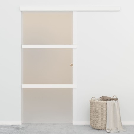 vidaXL Porta Scorrevole Fermi Vetro ESG e Alluminio Argento 90x205 cm