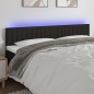 Testiera a LED Nera 180x5x78/88 cm in Tessuto Testiera a LED Nera 180x5x78/88 cm in Tessuto