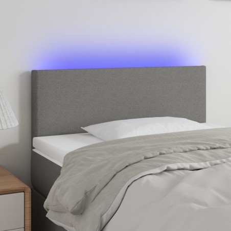 vidaXL Testiera a LED Grigio Scuro 100x5x78/88 cm in Tessuto