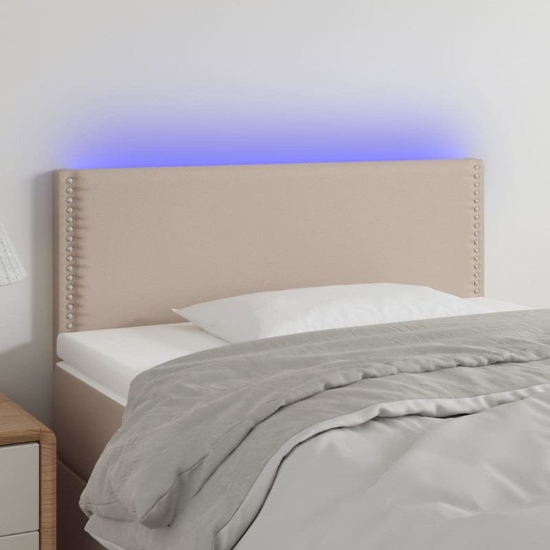 Testiera Cappuccino a LED 100x5x78/88 cm in Similpelle Testiera Cappuccino a LED 100x5x78/88 cm in Similpelle