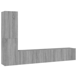 vidaXL Set di Mobili Porta TV 4 pz Grigio Sonoma in Legno Multistrato