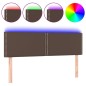 Testiera Marrone a LED 144x5x78/88 cm in Similpelle Testiera Marrone a LED 144x5x78/88 cm in Similpelle