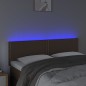 Testiera Marrone a LED 144x5x78/88 cm in Similpelle Testiera Marrone a LED 144x5x78/88 cm in Similpelle