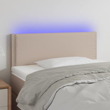 vidaXL Testiera Cappuccino a LED 90x5x78/88 cm in Similpelle