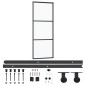 vidaXL Porta Scorrevole con Kit Montaggio Vetro ESG Alluminio 76x205cm