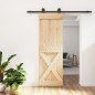 vidaXL Porta Scorrevole con Set Hardware 70x210 cm Legno Massello Pino vidaXL Porta Scorrevole con Set Hardware 70x210 cm Legno Massello Pino