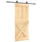 vidaXL Porta Scorrevole con Set Hardware 85x210 cm Legno Massello Pino vidaXL Porta Scorrevole con Set Hardware 85x210 cm Legno Massello Pino
