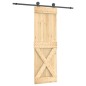vidaXL Porta Scorrevole con Set Hardware 70x210 cm Legno Massello Pino vidaXL Porta Scorrevole con Set Hardware 70x210 cm Legno Massello Pino
