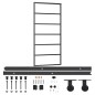 vidaXL Porta Scorrevole con Kit Montaggio Vetro ESG Alluminio 90x205cm vidaXL Porta Scorrevole con Kit Montaggio Vetro ESG Alluminio 90x205cm