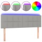 Testiera a LED Grigio Chiaro 144x5x78/88 cm in Tessuto