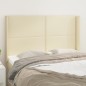 Testiera ad Orecchio Crema 147x16x118/128 cm in Similpelle