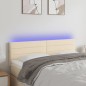 Testiera a LED Crema 144x5x78/88 cm in Tessuto Testiera a LED Crema 144x5x78/88 cm in Tessuto