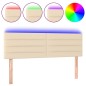 Testiera a LED Crema 144x5x78/88 cm in Tessuto Testiera a LED Crema 144x5x78/88 cm in Tessuto