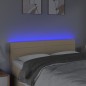 Testiera a LED Crema 144x5x78/88 cm in Tessuto Testiera a LED Crema 144x5x78/88 cm in Tessuto