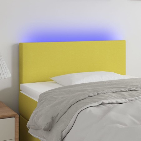 Testiera a LED Verde 100x5x78/88 cm in Tessuto
