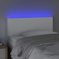 Testiera Bianca a LED 80x5x78/88 cm in Similpelle Testiera Bianca a LED 80x5x78/88 cm in Similpelle