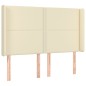 Testiera ad Orecchio Crema 147x16x118/128 cm in Similpelle
