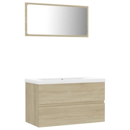 vidaXL Set Mobili da Bagno Rovere Sonoma in Truciolato