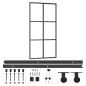 vidaXL Porta Scorrevole e Kit Montaggio Vetro ESG Alluminio 102x205cm