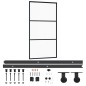 vidaXL Porta Scorrevole e Kit Montaggio Vetro ESG Alluminio 102x205cm