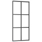 vidaXL Porta Scorrevole con Kit Montaggio Vetro ESG Alluminio 90x205cm