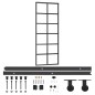 vidaXL Porta Scorrevole con Kit Montaggio Vetro ESG Alluminio 76x205cm vidaXL Porta Scorrevole con Kit Montaggio Vetro ESG Alluminio 76x205cm