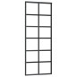 vidaXL Porta Scorrevole con Kit Montaggio Vetro ESG Alluminio 76x205cm vidaXL Porta Scorrevole con Kit Montaggio Vetro ESG Alluminio 76x205cm