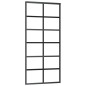 vidaXL Porta Scorrevole con Kit Montaggio Vetro ESG Alluminio 90x205cm vidaXL Porta Scorrevole con Kit Montaggio Vetro ESG Alluminio 90x205cm