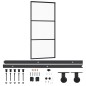 vidaXL Porta Scorrevole con Kit Montaggio Vetro ESG Alluminio 90x205cm