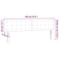 Testiera a LED Nera 180x5x78/88 cm in Tessuto