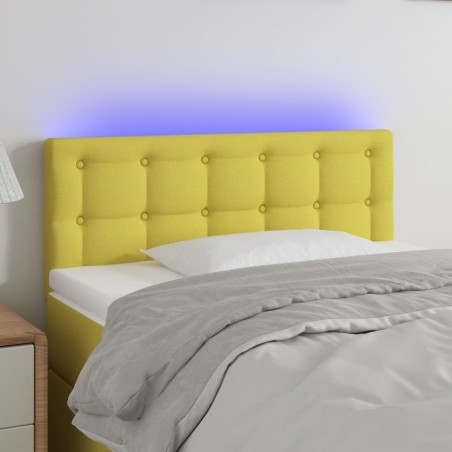 Testiera a LED Verde 90x5x78/88 cm in Tessuto