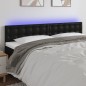 Testiera a LED Nera 200x5x78/88 cm in Similpelle Testiera a LED Nera 200x5x78/88 cm in Similpelle