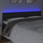 Testiera a LED Nera 200x5x78/88 cm in Similpelle Testiera a LED Nera 200x5x78/88 cm in Similpelle