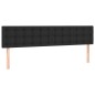Testiera a LED Nera 200x5x78/88 cm in Similpelle Testiera a LED Nera 200x5x78/88 cm in Similpelle
