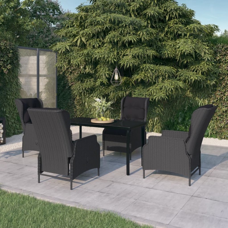 vidaXL Set Mobili da Pranzo per Giardino 5 pz Grigio Scuro vidaXL Set Mobili da Pranzo per Giardino 5 pz Grigio Scuro