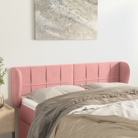 vidaXL Testiera ad Orecchio Rosa 147x23x78/88 cm in Velluto