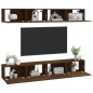 vidaXL Mobili Porta TV a Parete 4 pz Rovere Marrone 100x30x30 cm vidaXL Mobili Porta TV a Parete 4 pz Rovere Marrone 100x30x30 cm