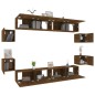 vidaXL Set Mobili Porta TV 8pz Rovere Marrone in Legno Multistrato vidaXL Set Mobili Porta TV 8pz Rovere Marrone in Legno Multistrato