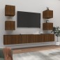 vidaXL Set Mobili Porta TV 6 pz Rovere Marrone in Legno Multistrato vidaXL Set Mobili Porta TV 6 pz Rovere Marrone in Legno Multistrato
