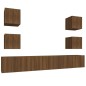 vidaXL Set Mobili Porta TV 6 pz Rovere Marrone in Legno Multistrato vidaXL Set Mobili Porta TV 6 pz Rovere Marrone in Legno Multistrato
